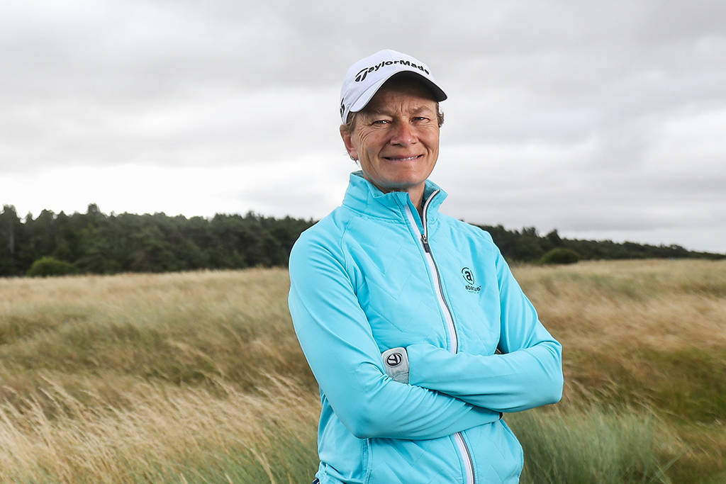 Catriona Matthew at Muirfield ahead of the AIG Women